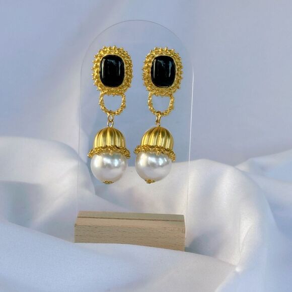 Retro pearl drop earrings A40 - Picture 2 of 9